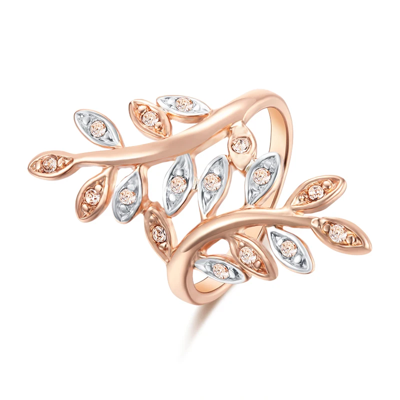 Женское кольцо из розового золота 585 пробы с фианитом|ring jewelry|ring bigring zircon |