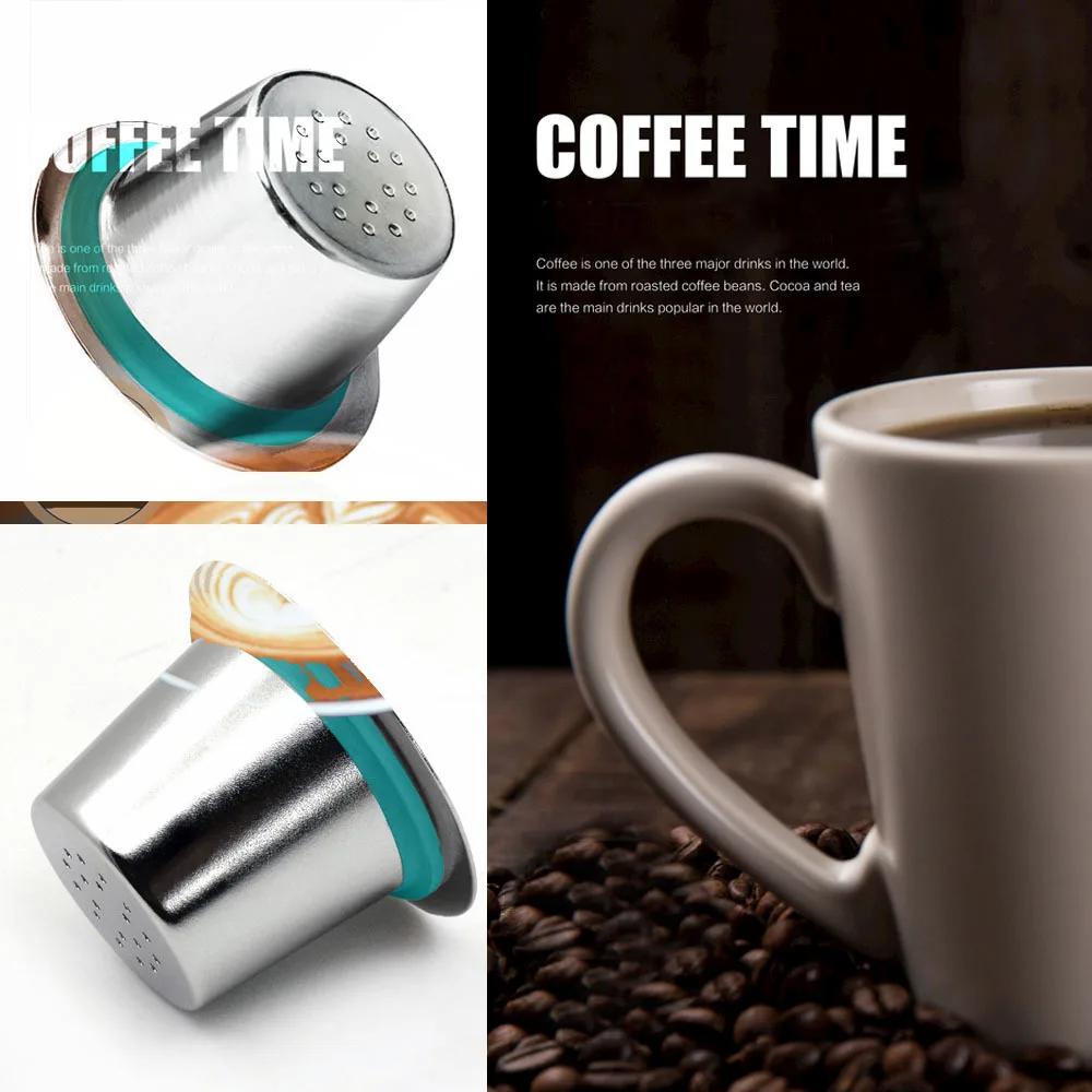 2 шт./кор. пополнения чернил с фильтром для кофемашины Nespresso Кофе Capsulas Нержавеющая сталь многоразового nespress Кофе капсула многоразовые итальянский Кофе фильтр-чашка