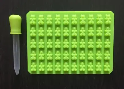 Green with straw Новые кухонные инструменты для выпечки, 1 набор, 50 полости, силиконовая форма для торта конфета, форма для льда - Цвет: Green with straw