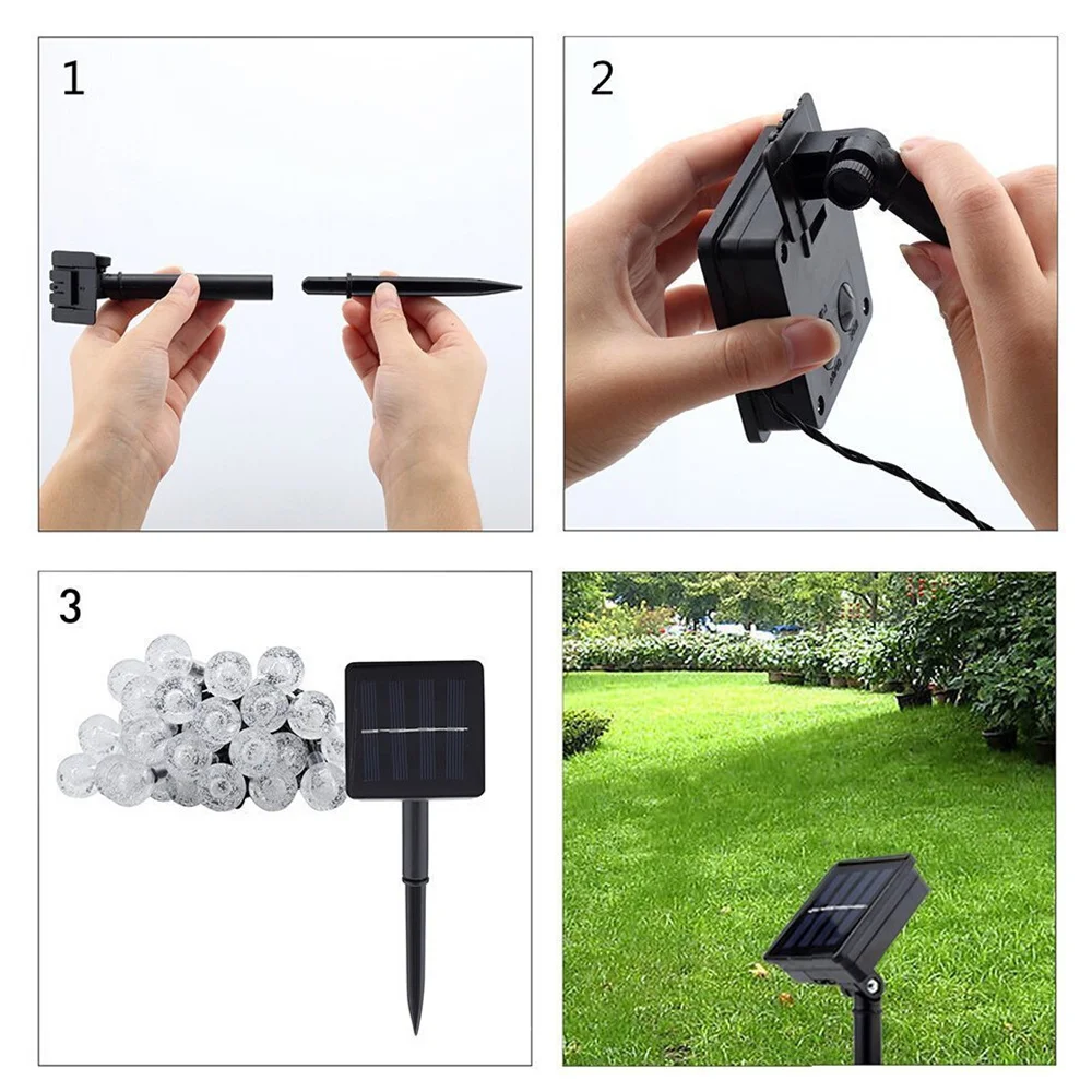 6 м 30LED Солнечная лампа лампы шарик пузыря светодиодная гирлянда наружная