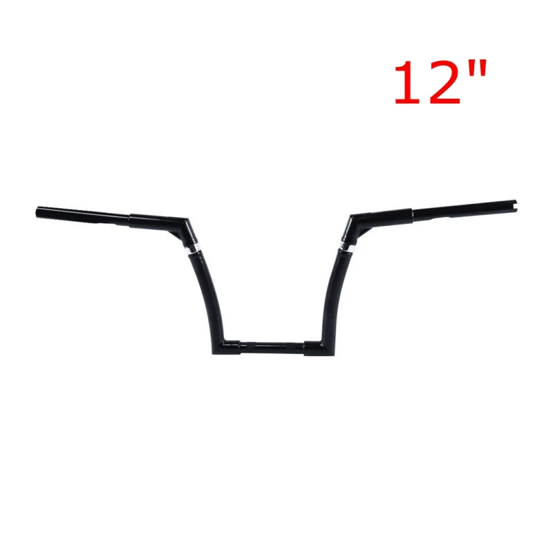 12 inch black Мотоцикл " 12" 1" 16" 1" 1-1/4" Регулируемая Вешалка на руль для Harley Softail Dyna XL1200 XL883 FLST FXST - Цвет: 12 inch black