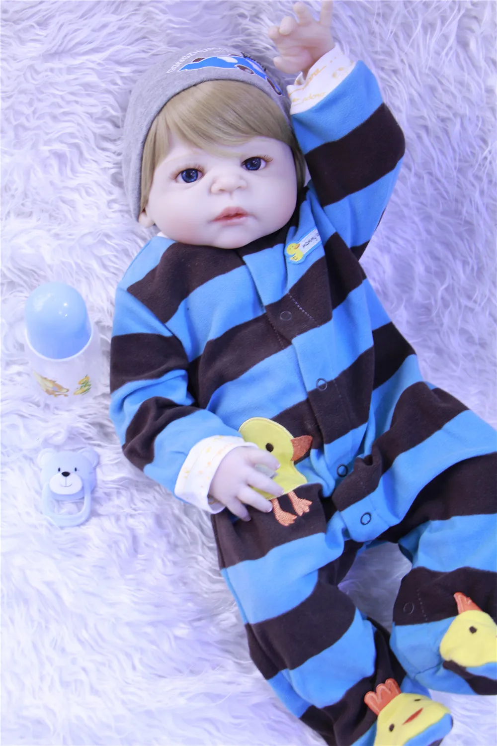23 дюймов 57 см реборн силиконовая Младенцы малышей игрушки кукла Мода Мальчик