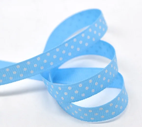 10 Yards Blue Dot 3/8&quot Wedding Craft Grosgrain Ribbon | Дом и сад