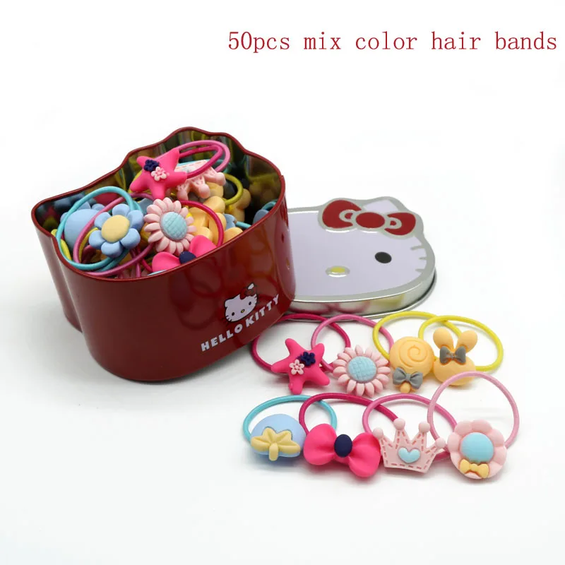 F series 50 шт. ленты банты заколки Изысканная заколка для волос с коробкой hello kitty заколки для волос аксессуары для волос для девочек - Цвет: F series