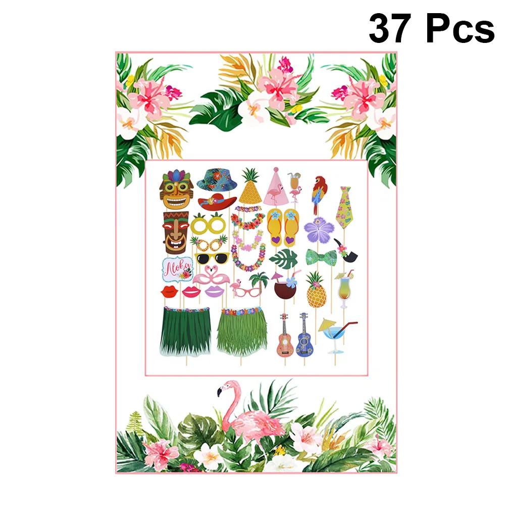 37 шт. Гавайская Вечеринка Сувениры фото реквизит Забавный селфи фотобудка