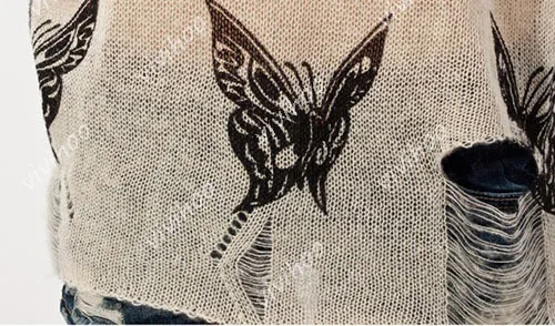 Оптовая продажа размера плюс женский свитер топы С Рисунком бабочки круглый