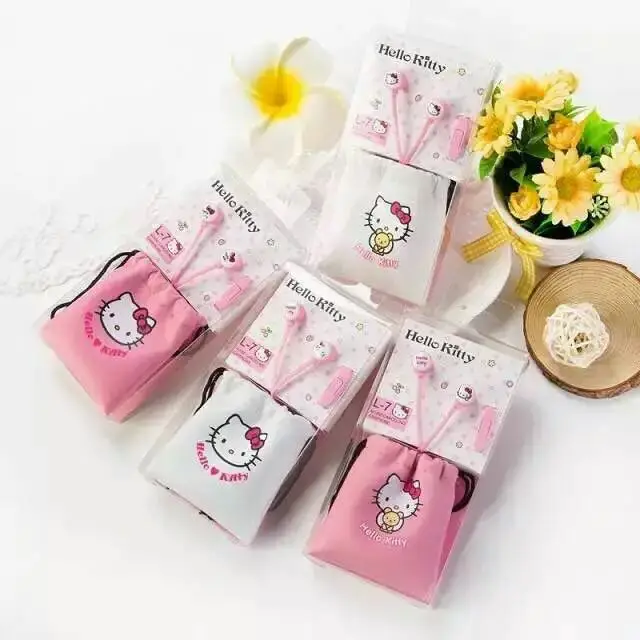 Милые розовые стереонаушники Hello Kitty с милым мультяшным рисунком 3 5 мм наушники