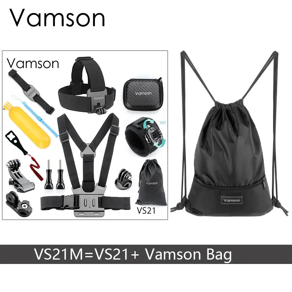 VS21M Vamson для Gopro Hero 5 набор аксессуаров для Go Pro комплект крепления для SJ4000 Hero 4 3 2 1 для Go pro Hero 5 4 3+ Xiaomi Yi VS21 - Цвет: VS21M