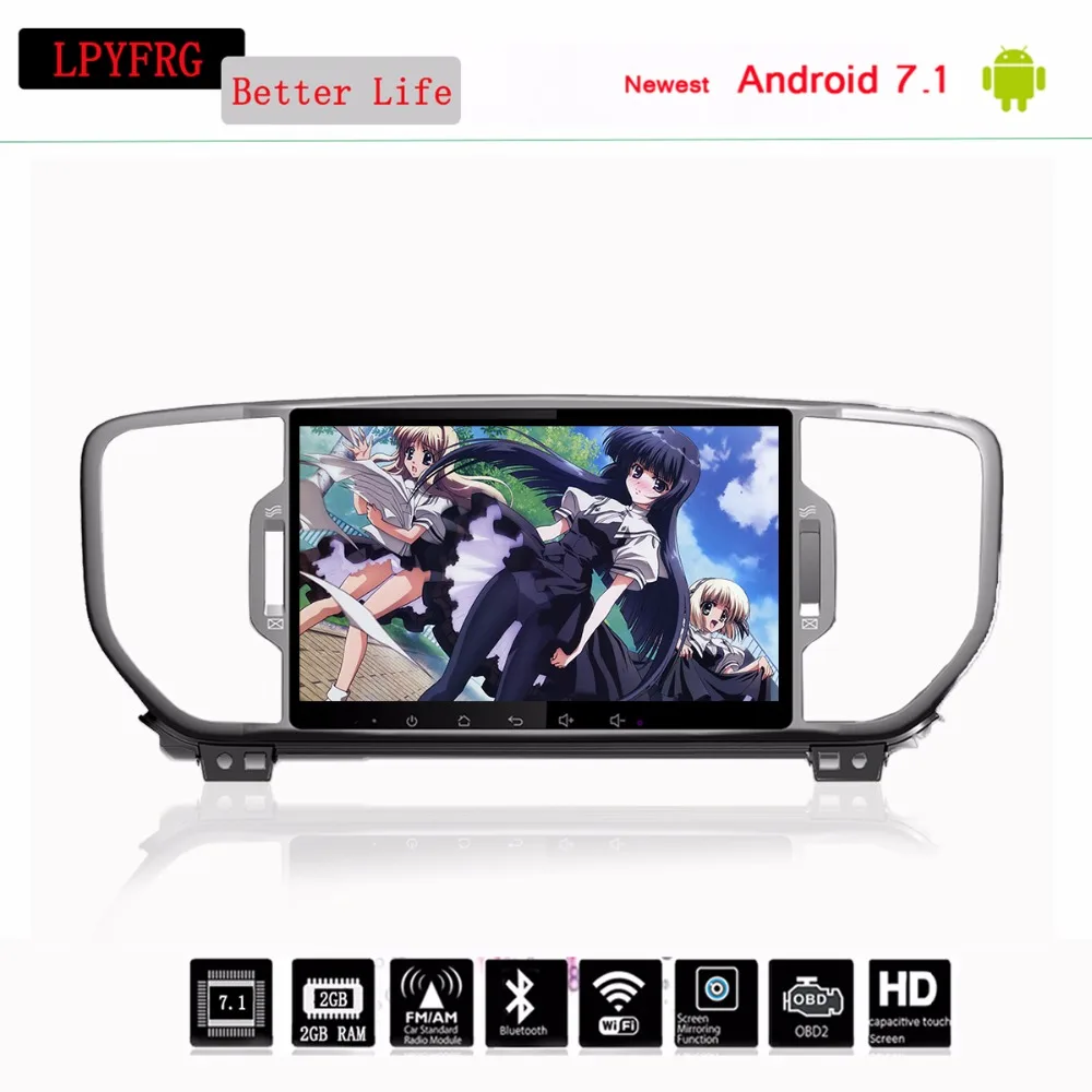 9 дюймовый Восьмиядерный 1024*600 Android 8.0Car DVD Gps плеер для KIA sportage 2016 2017 автомобильное