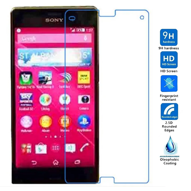Закаленное стекло для Sony Z4 Compact Xperia Z1 Z2 Z3 Z5 M2 M5 M4 Aqua C3 C4 защита экрана закаленное