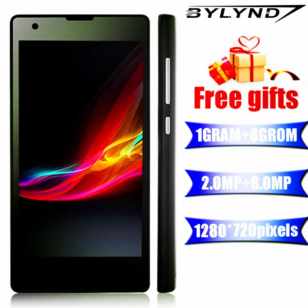 4G LTE 8G ROM смартфоны 1G RAM четырехъядерный Android Мобильные телефоны MTK 2MP + 8MP