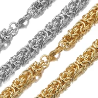6810mmfashion 316l stainless steel silver colorgold round circle byzantine link chain menwomen necklace or bracelet 1pcs new