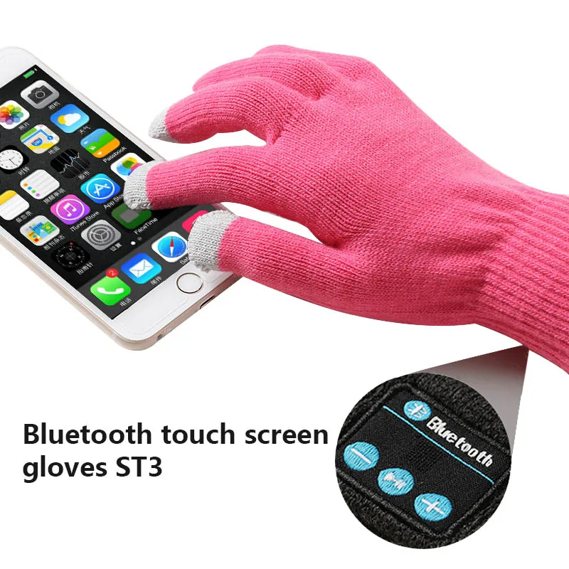 Новые Bluetooth Сенсорный экран перчатки зимние теплые вязаные с звонком
