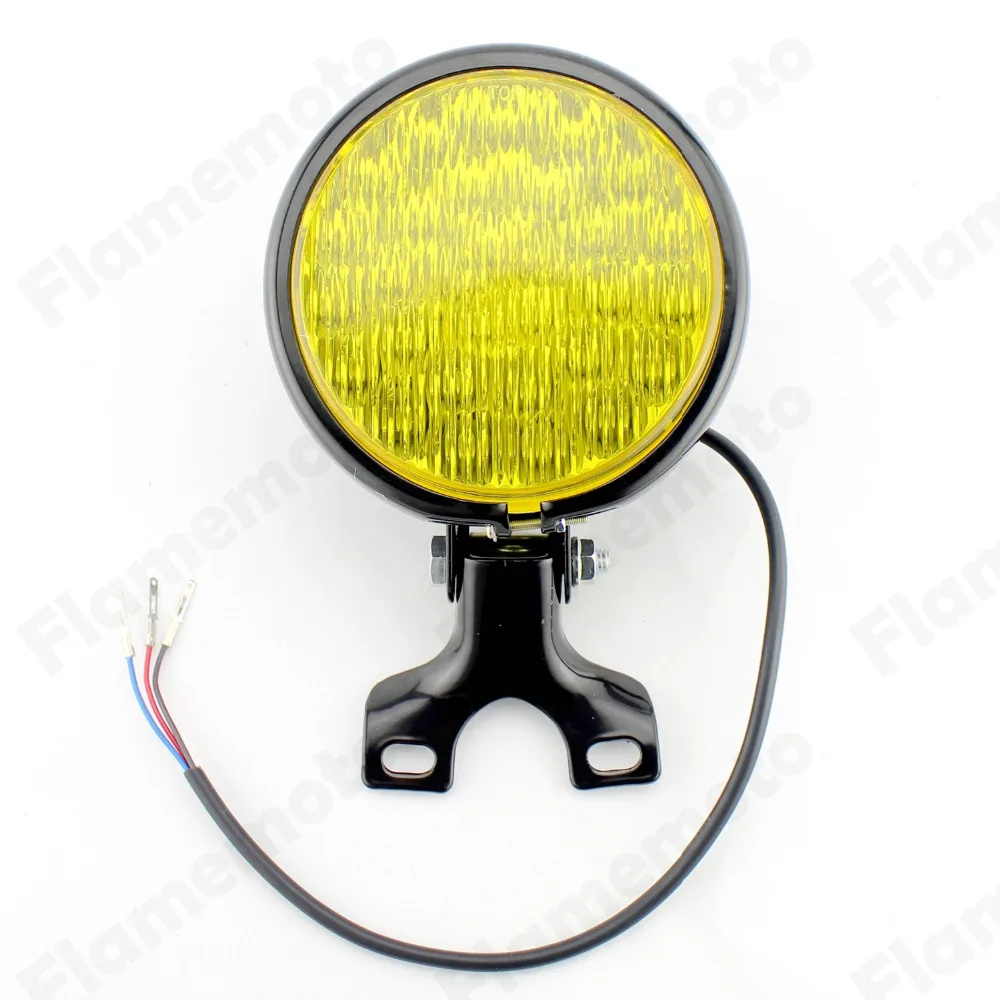 

5" Black Motorcycle Headlight LED Front Lamp Vintage Round Head Lights Scooter Chopper Bobber Cafe Racer 5 inch Universal