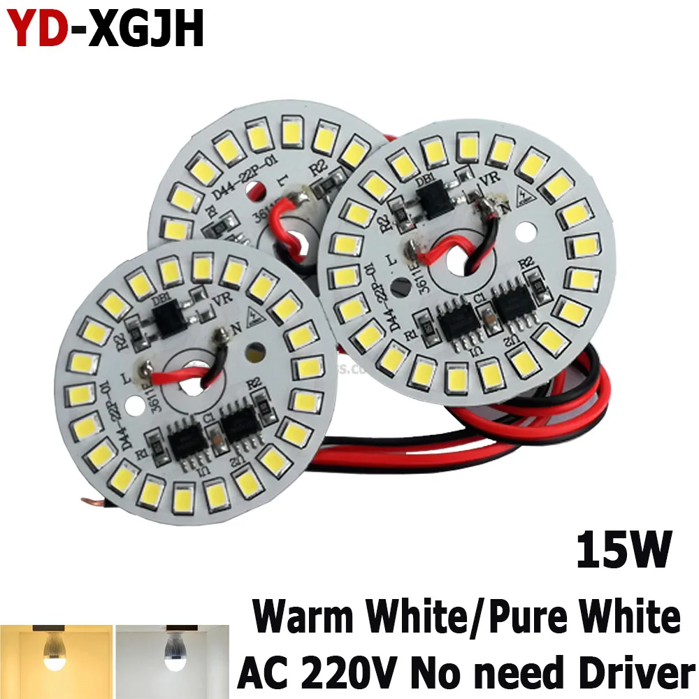 Горячая 15 Вт 44 мм AC 220 В светодиодный смарт IC SMD светодиодный pcb SMD2835 для 3 Вт 5 Вт 7 Вт 9 Вт 12 Вт интегрированный ic драйвер, светодиодный светильник светодиодный источник лампы