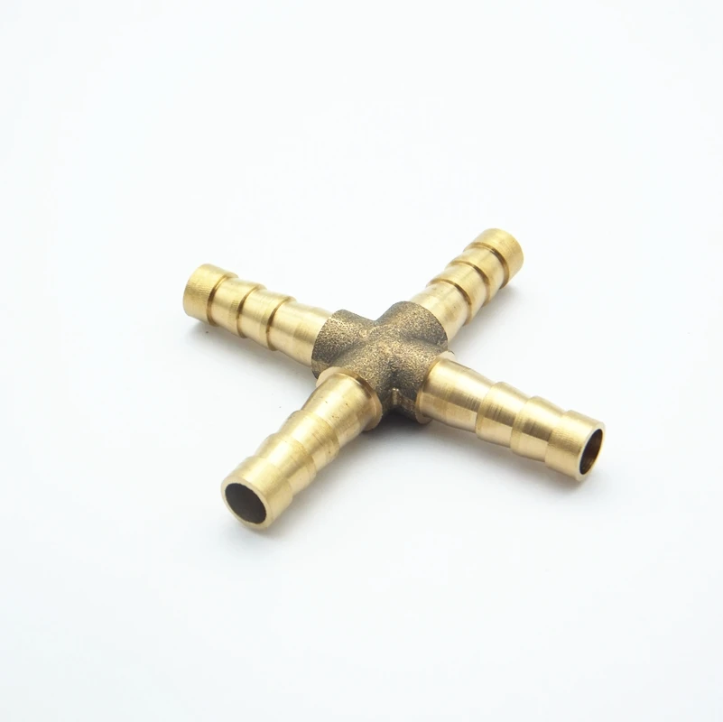 6 мм перекрестный шланг Барб 4 способа латунная колючая труба штуцер соединитель