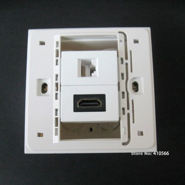 Лидер продаж настенный разъем HDMI + RJ45 для розетки работает с компьютером DVD дома