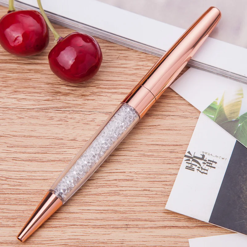 12 шт./лот новый роскошный Bling Металл розового золота и блеск кристалл алмаза ручка