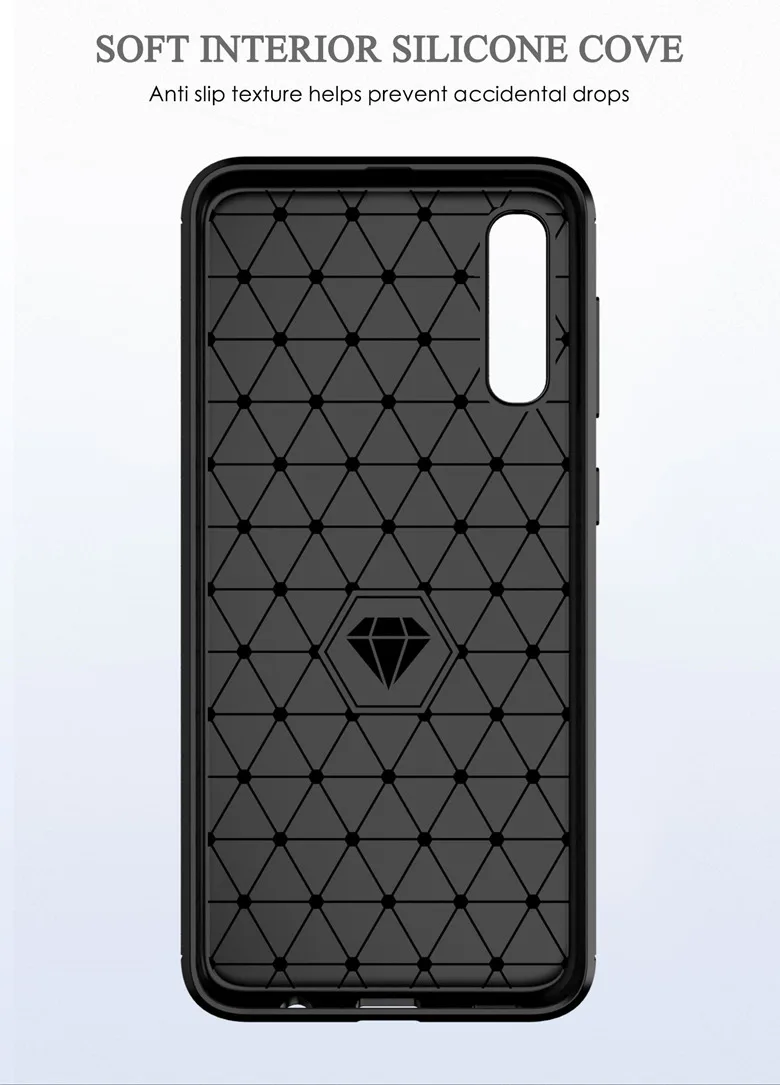100 шт./лот для samsung Galaxy A50 чехол из углеродного волокна матовый Мягкий ТПУ чехол-накладка для Galaxy A10 A20 A20E A30 A40 A60 A70(L0422