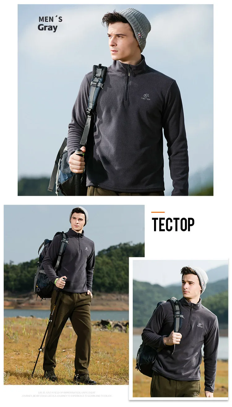 Настоящая зимняя флисовая куртка TECTOP, Мужская термокуртка, женская теплая одежда на молнии, ветронепроницаемые удобные пуловеры для любителей отдыха