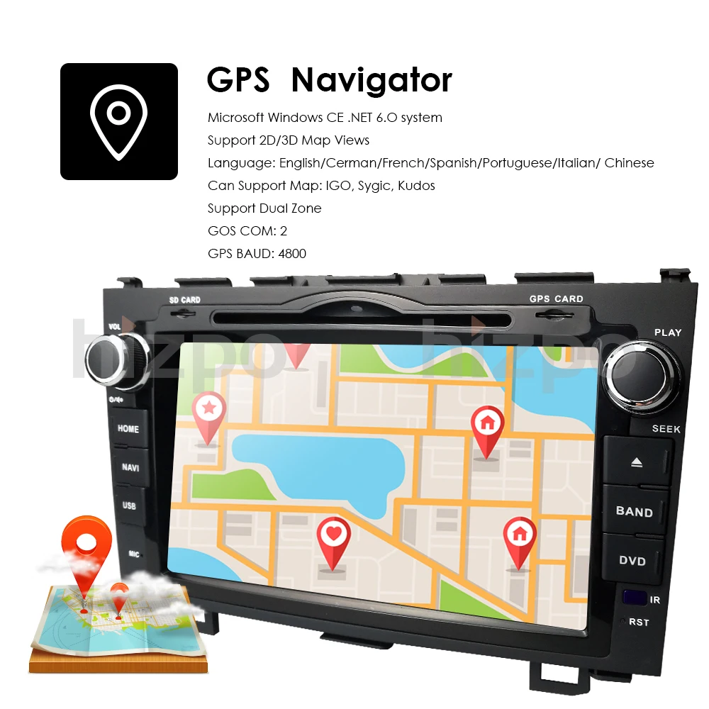 Автомобильный gps стерео головное устройство CD DVD плеер Bluetooth Sat Nav RDS радио для Honda CRV CR V 2006 2007 2008 2009 2010 2011 Мультимедиа