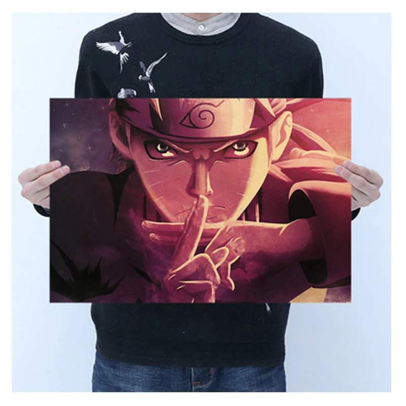 Vintage Stickers Action Figure Uzumaki Uchiha Sasuke Haruno Sakura GamaKichi Bar Bedroom Deco Poster muraux kids Collection Toys|Игровые
