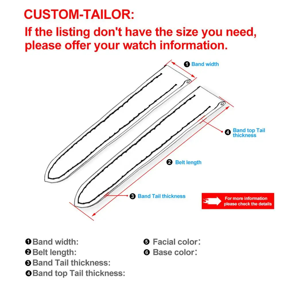 ZLIMSN Blue Real Crocodile Watch Band Size 12mm-26mm Comfortable Leather Lining Make Suitable For Men and Women