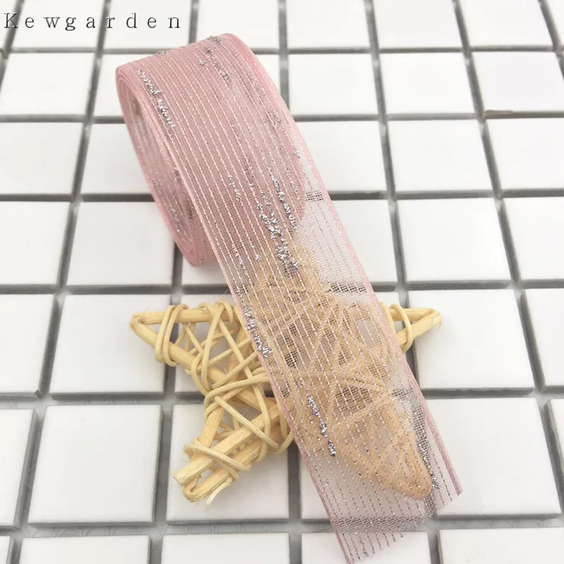 Лента из серебристой проволочной пряжи 25 мм 2 5 см|satin ribbon|ribbon diyyarn ribbon |