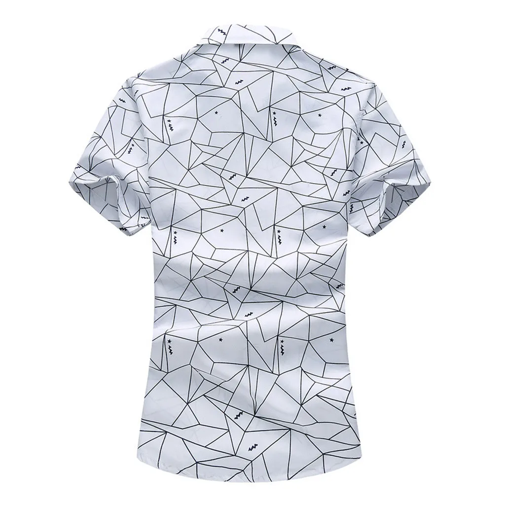 Womail, M-6XL, мужские рубашки с принтом, с коротким рукавом, мужские, брендовые, повседневные, мужские, тонкие, однобортные, Гавайские рубашки, плюс размер, одежда
