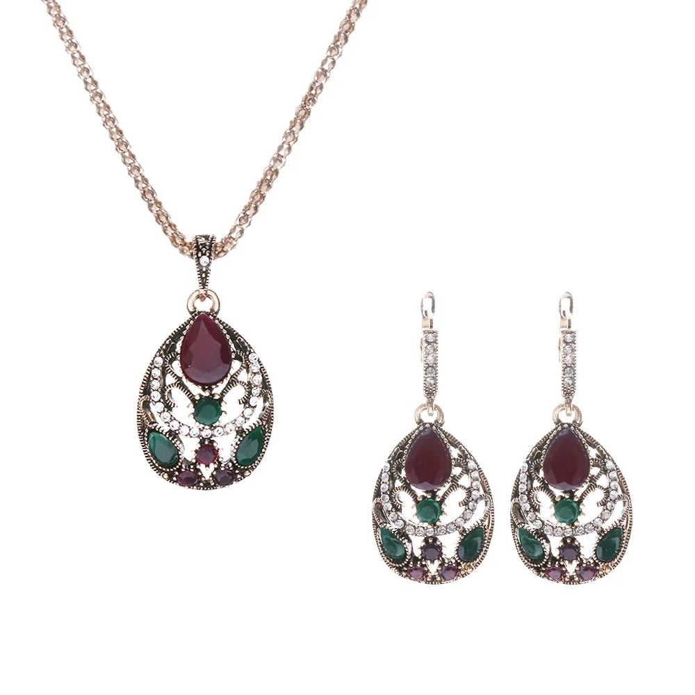 3 шт./компл. новейший женский винтажный комплект украшений ожерелье с подвеской