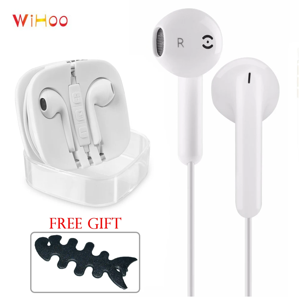 Wihoo проводные наушники-вкладыши, наушники для huawei Xiaomi iPhone samsung S4 S5 S6 S7 S8