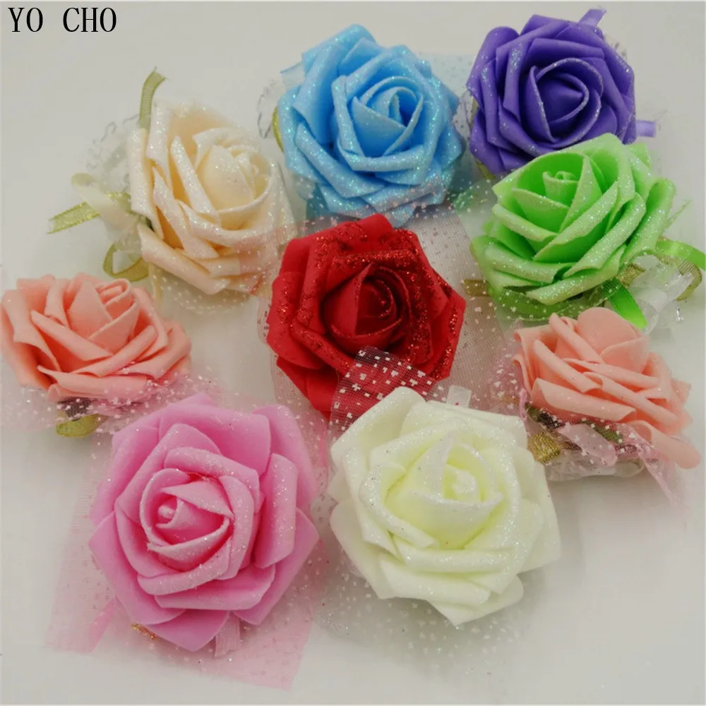 Белые синие фиолетовые Свадебные принадлежности ручной цветок подружка невесты