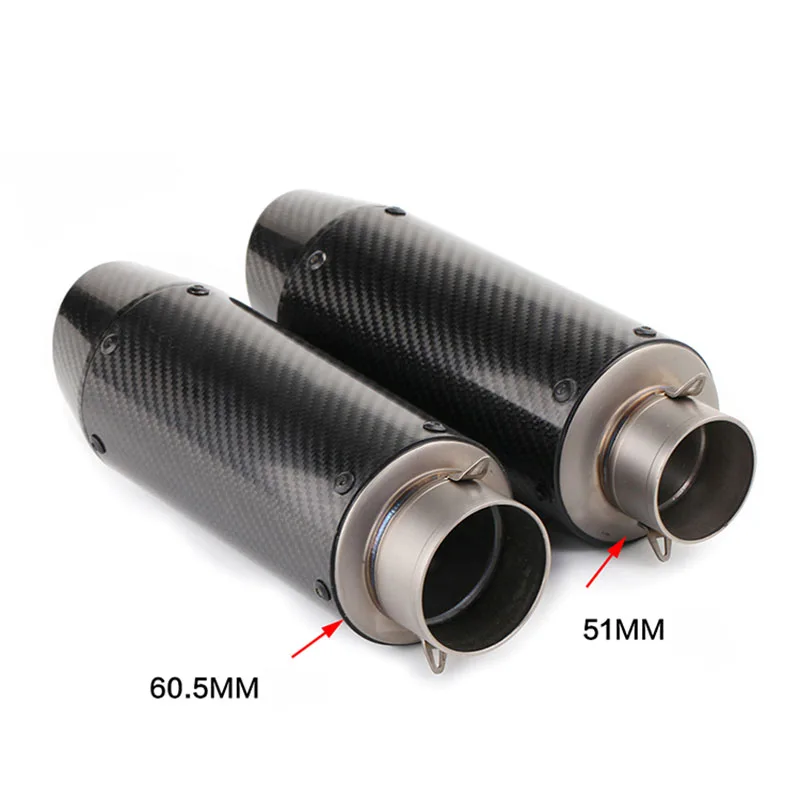 TKOSM Новинка 61 мм 51 Универсальная выхлопная труба для мотоцикла из углеродного