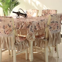 hot sale fashion dining table cloth chair covers cushion tables and chairs bundle chair cover rustic lace cloth set tablecloth