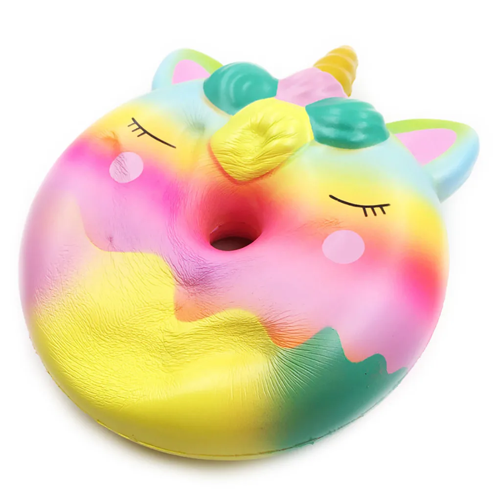 Мягкое милое Kawaii Jumbo Rainbow пончик снятие стресса Ароматические супер медленно