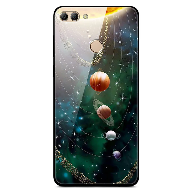 25 Для huawei P Smart Enjoy 7S чехол из закаленного стекла с изображением планеты космос, стеклянный чехол-накладка для huawei P Smart Coque Shell PSmart - Цвет: 25