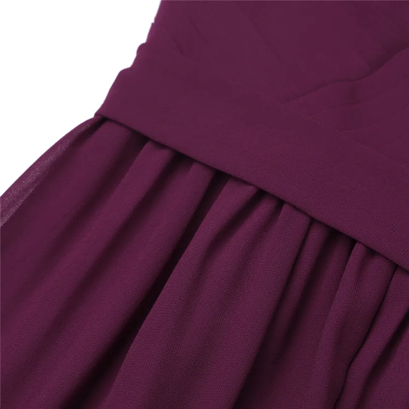 Classic Women Ladies Sleeveless Pleated V Neck Chiffon Elegant Formal Long Princess Dress Summer Evening Prom Gown with Sash | Женская
