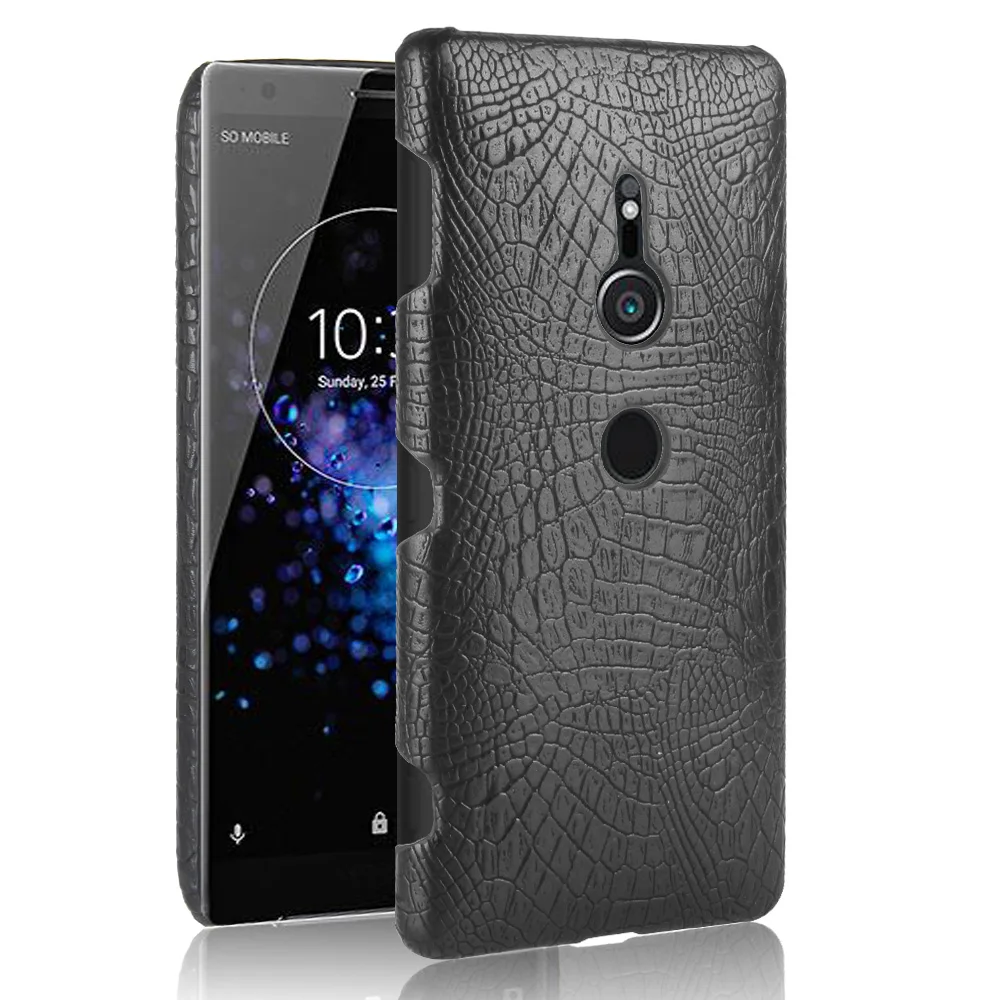 Чехол для Sony Xperia XZ2 с крокодиловым узором Жесткий из поликарбоната +
