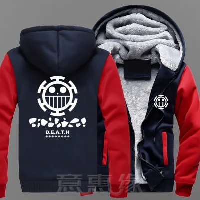 20 Новые зимние куртки и пальто одна деталь Толстовка аниме Trafalgar D водное право с капюшоном Толстая молния мужские толстовки - Цвет: 20