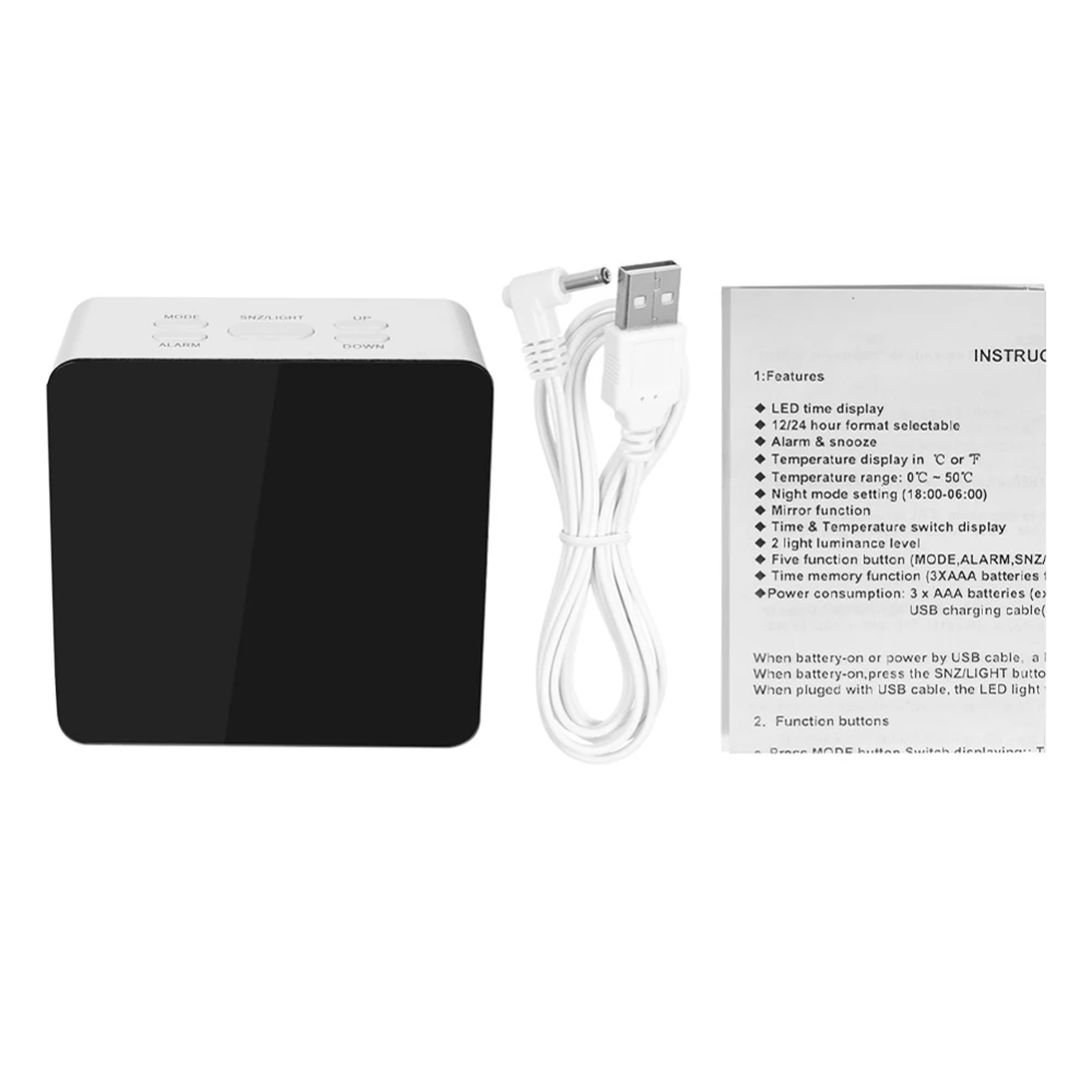 Цифровые зеркальные часы современный деревянный Цифровой светодиодный ночник