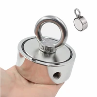 strong powerful fishing salvage neodymium magnet double side pulling mounting pot with ring gear deep sea treasure hunter holder