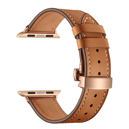 brown rose gold Бабочка туфли с ремешком и пряжкой ремешок для apple watch группа 4 5 44 мм 40 мм наручных часов iwatch, 42 мм, 38 мм, версия 3/2/1 браслет для часов из натуральной кожи Аксессуары - Цвет ремешка: brown rose gold
