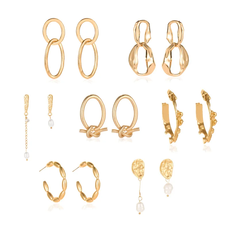 Женские серьги с имитацией жемчуга модные геометрические в виде капель воды