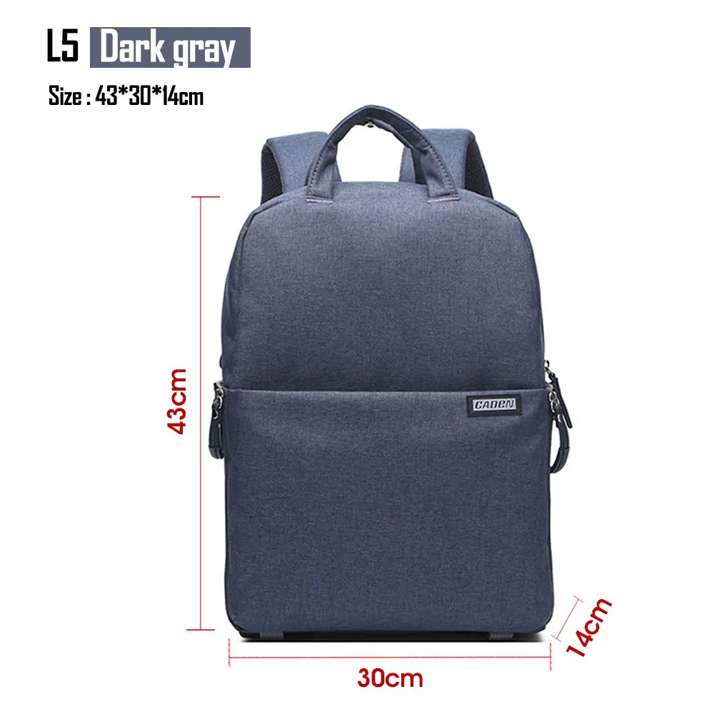 L5 Dark Gray CADeN Dslr камера сумка водонепроницаемый фото рюкзак плечо ноутбук 1" Цифровая камера и объектив повседневные сумки чехол для Canon Nikon sony - Цвет: L5 Dark Gray