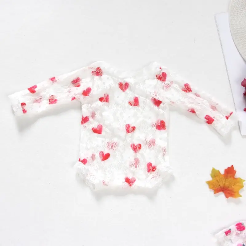 Реквизит для фотосессии новорожденных кружевной Детский комбинезон с цветочным