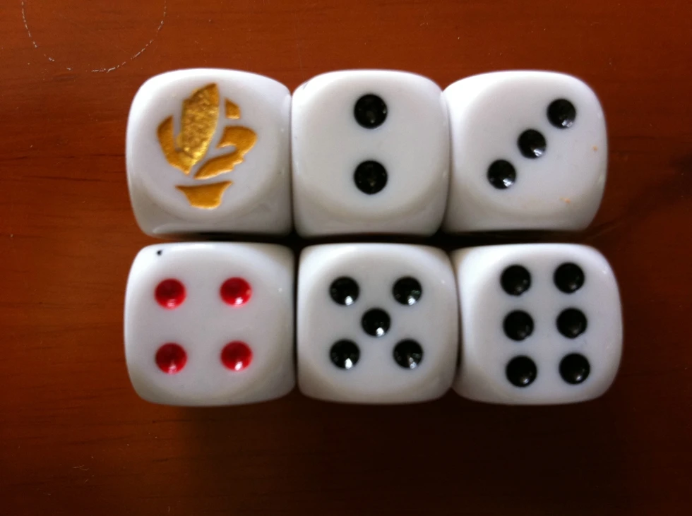 

16MM fillet Bauhinia Flower logo pattern display unique characteristics of creative personality style dice dice