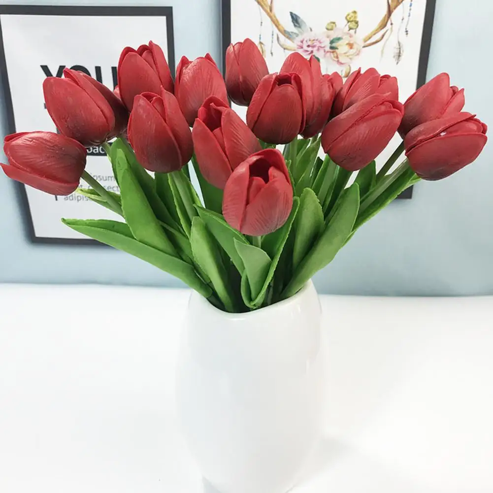 Искусственные цветы из ПУ тюльпаны 1 шт. реалистичный мини для свадьбы цветочный