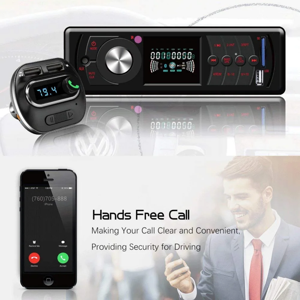 Автомобильный Bluetooth комплект FM трансмиттер радиоадаптер автомобильный с