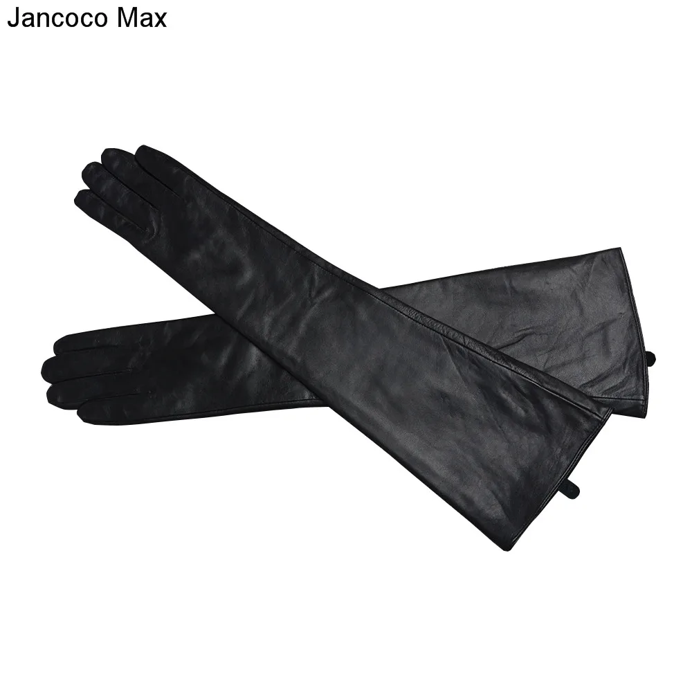 Jancoco Max женские длинные перчатки из натуральной овечьей кожи высокого качества сексуальные вечерние перчатки S2064