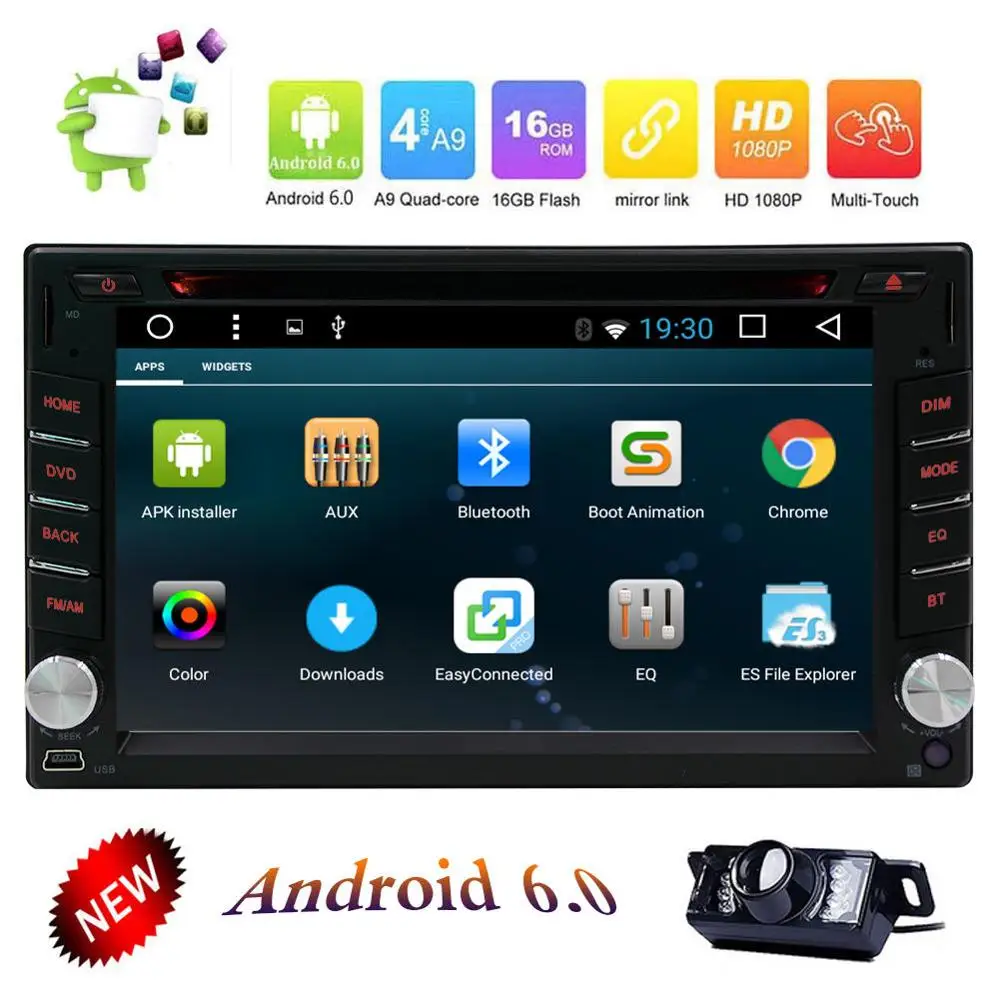 Gps Navi Android 6 0 wifi двойной 2DIN в тире Автомобильный DVD стерео радио Bluetooth + CAM|android 6.0|in dash